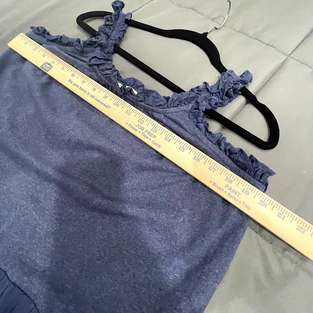 Cato Blue Tiered Ruffle Midi Dress Boho Cottagecore Sleeveless Pockets - LARGE - Picture 4 of 16